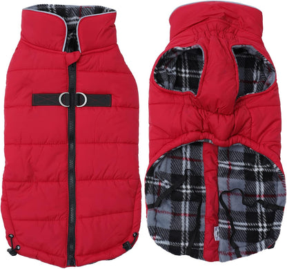 Dog Winter Warm Coat Dog Winter Jacket Windproof Snowproof,Pet Outdoor Jacket Dog Jacket for Small Medium Large Dogs-Red-Xxl