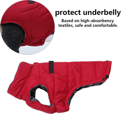 Dog Winter Warm Coat Dog Winter Jacket Windproof Snowproof,Pet Outdoor Jacket Dog Jacket for Small Medium Large Dogs-Red-Xxl